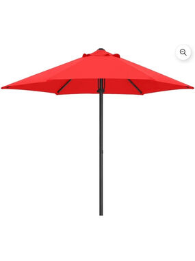 7.5FT Patio Umbrella Market Table Umbrella with 6 Sturdy Ribs, Push Button Tilt